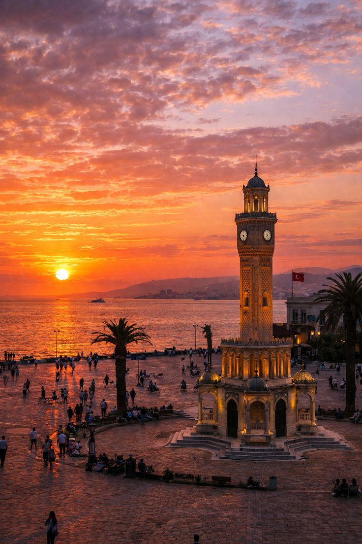 Buca Halı Yıkama için İzmir saat kulesi gün batımı görseli